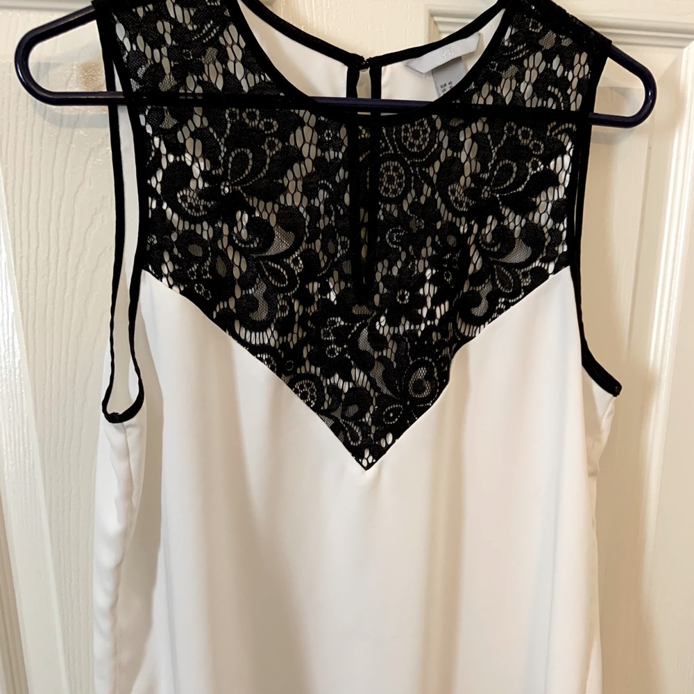Lace satin sleeveless top